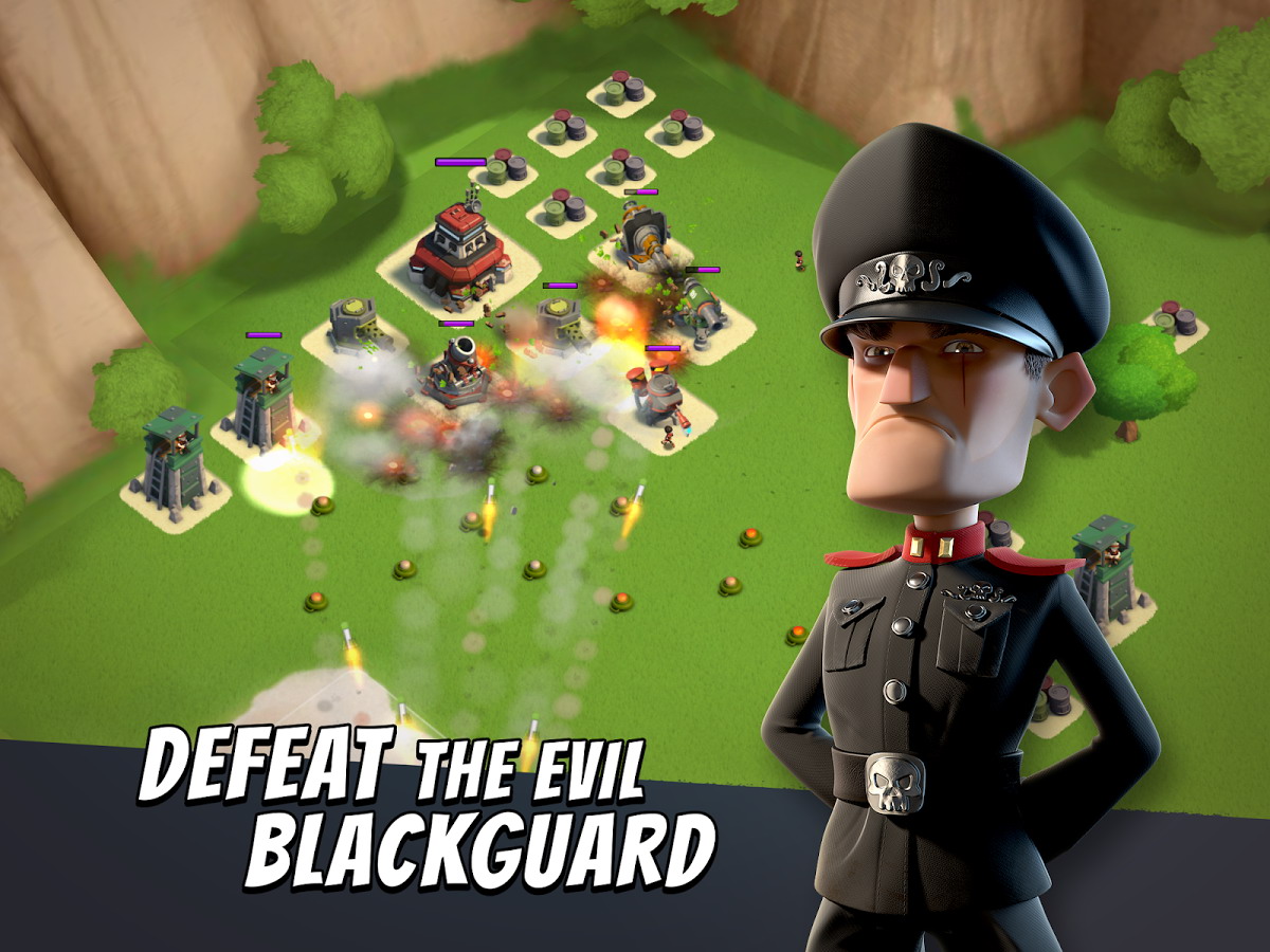 playing boom beach statues